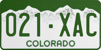 CO license plate 021XAC