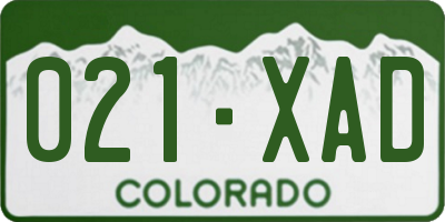 CO license plate 021XAD