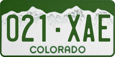 CO license plate 021XAE