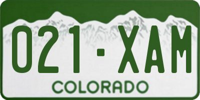 CO license plate 021XAM