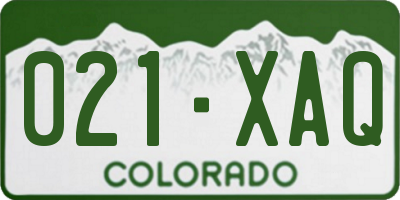 CO license plate 021XAQ