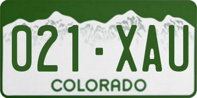 CO license plate 021XAU