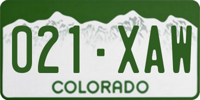 CO license plate 021XAW