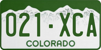 CO license plate 021XCA