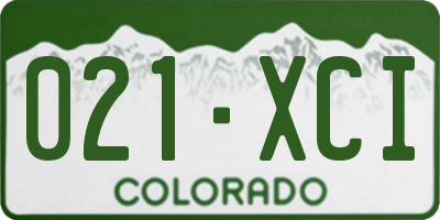 CO license plate 021XCI