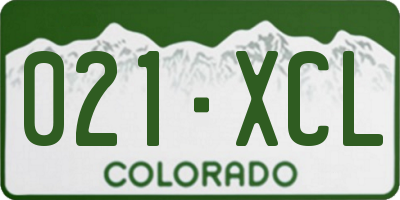 CO license plate 021XCL