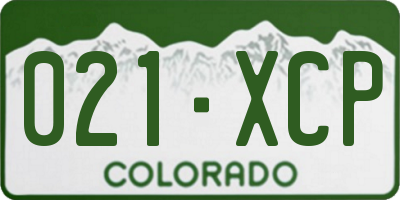 CO license plate 021XCP