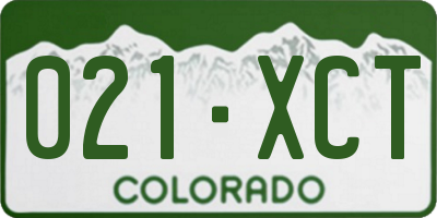 CO license plate 021XCT