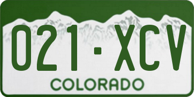CO license plate 021XCV