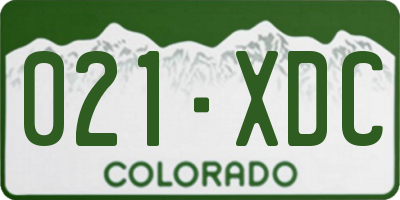 CO license plate 021XDC