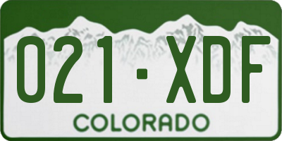 CO license plate 021XDF