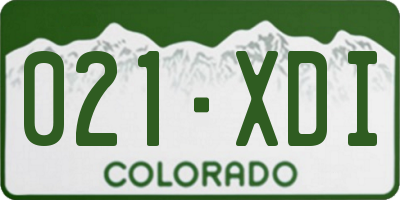 CO license plate 021XDI