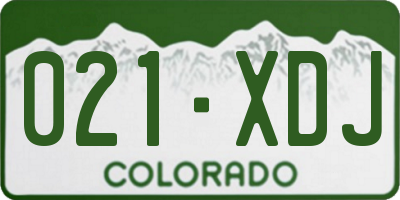 CO license plate 021XDJ