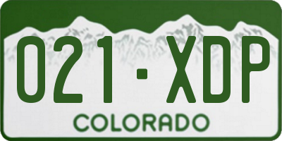 CO license plate 021XDP