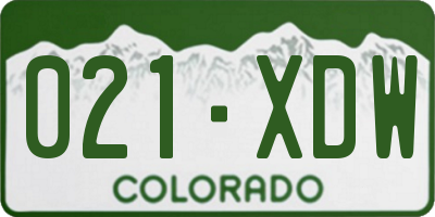 CO license plate 021XDW