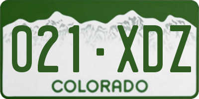 CO license plate 021XDZ