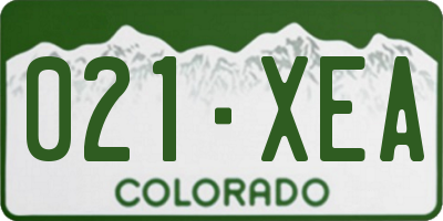 CO license plate 021XEA