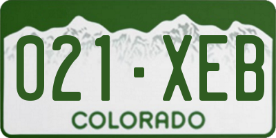 CO license plate 021XEB