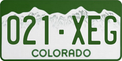 CO license plate 021XEG