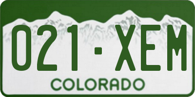 CO license plate 021XEM