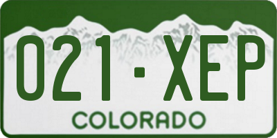 CO license plate 021XEP