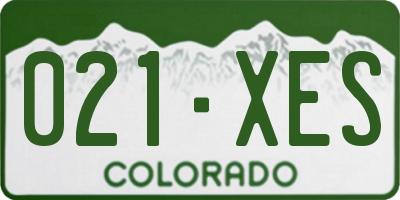 CO license plate 021XES