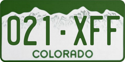 CO license plate 021XFF