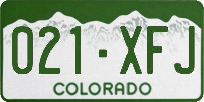 CO license plate 021XFJ