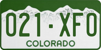 CO license plate 021XFO