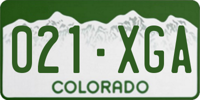 CO license plate 021XGA