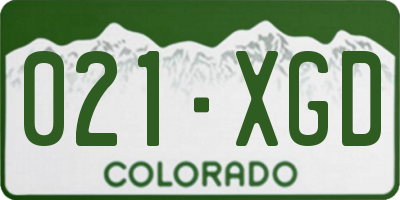 CO license plate 021XGD