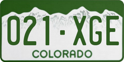 CO license plate 021XGE