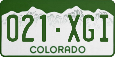 CO license plate 021XGI