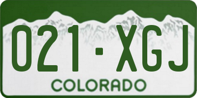 CO license plate 021XGJ