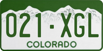 CO license plate 021XGL