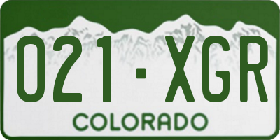 CO license plate 021XGR