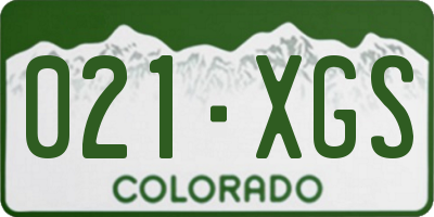 CO license plate 021XGS