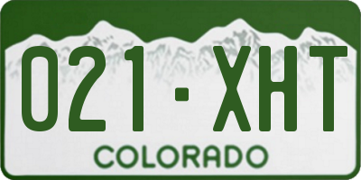 CO license plate 021XHT