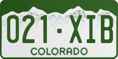 CO license plate 021XIB