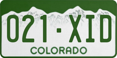 CO license plate 021XID