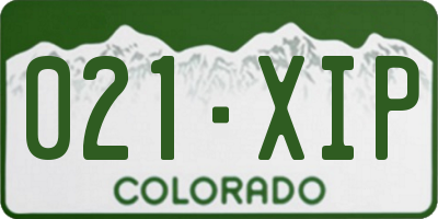 CO license plate 021XIP