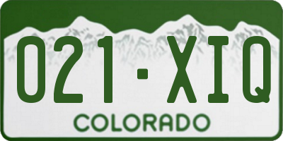 CO license plate 021XIQ