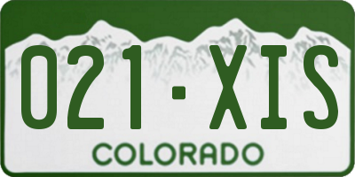 CO license plate 021XIS