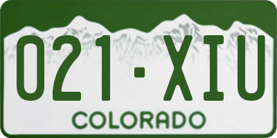 CO license plate 021XIU
