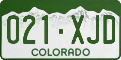 CO license plate 021XJD