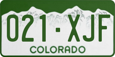 CO license plate 021XJF