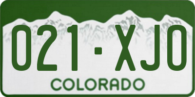 CO license plate 021XJO