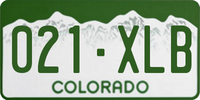 CO license plate 021XLB