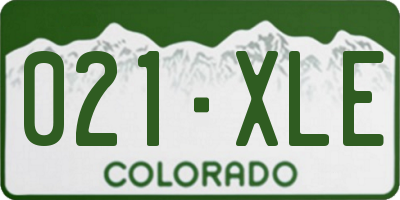 CO license plate 021XLE