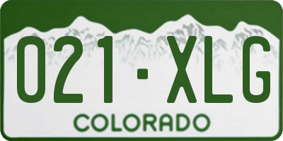 CO license plate 021XLG
